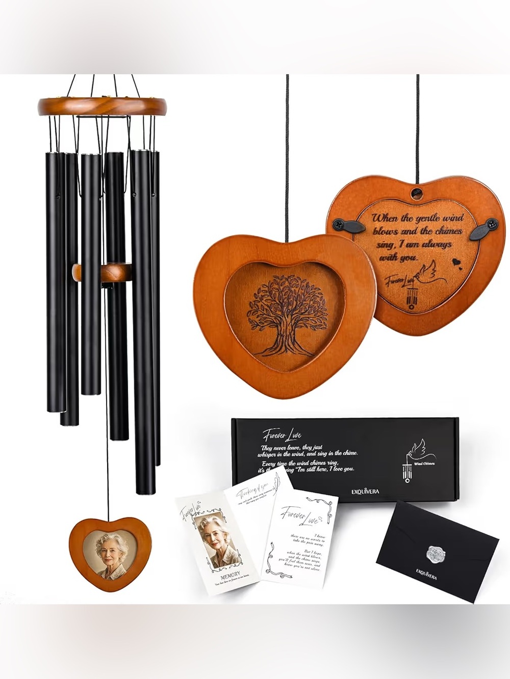 Wind Chimes for Loss of Loved One, Memorial Wind Chimes 32"